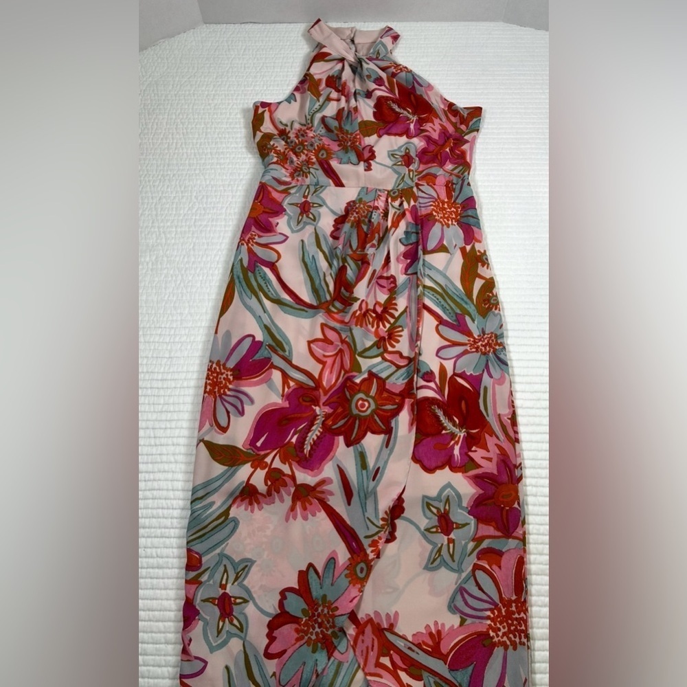 Julia Jordan Floral Halter Maxi Dress. Size 4. Cocktails. Cruise. Tropical. - Picture 6 of 14
